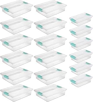 Sterilite Large Clip Storage Box Container (12 Pack) + Small Clip Box (6 Pack)