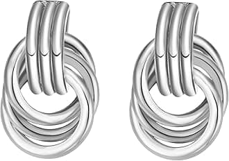 Geometric Rectangle Gold Plated Stud Earrings Irregular Hammered Chunky Statement Square Earrings for Women Trendy