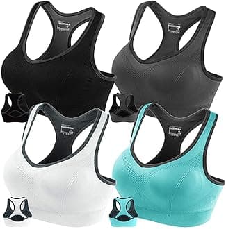 FITTINRacerback Sports Bras for Women - Padded Seamless High Impact Support for Yoga Gym Workout Fitness