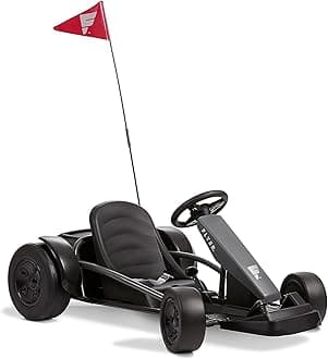 Radio Flyer 36V Battery-Powered Kids Electric Go-Kart with Adjustable Seat, Rubber Wheels, Grey