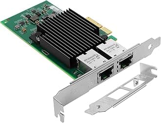 Euqvos for Intel X550-T2 - 10GbE PCIE Network Card with ELX550AT2 Chip, Dual RJ45 PCI Express v3.0 X4 Intel Controller ELX550AT2, NIC 10Gb for Windows Server, Windows 7/8/10, Linux