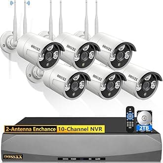 OOSSXX (Dual Antennas for Wi-Fi Enhanced) AI Human Detected 2-Antennas Enhance Outdoor Wireless Security Camera System WiFi Video Surveillance System, OSX-3MWL0602