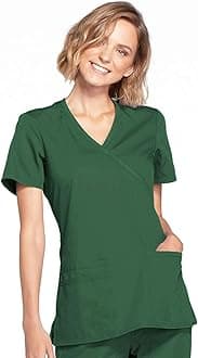 Cherokee Women's Workwear Originals Mock Wrap Scrubs Shirt Medical Scrubs (Pack of 1)