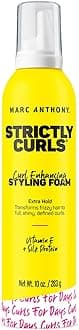 Marc Anthony Strictly Curl Enhancing Styling Foam, Extra Hold - Vitamin E & Silk Proteins Transforms Frizzy Hair to Full, Shiny, Defined Curls - 10 Oz Pack 1