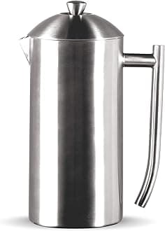 Frieling Double-Walled Stainless Steel French Press Coffee Maker - Brushed 36 oz (1 Liter) Insulated Coffee Press
