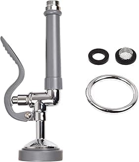 Commercial Sink Sprayer Pre Rinse Sprayer Replacement for Commercial Kitchen Faucet - 1.42 GPM High Pressure Dish Spray Pre Rinse Spray Valve with Handle Chrome Polished (Grey)