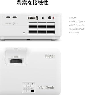 ViewSonic LS740HD Full HD 1080p Business Laser Projector [High Brightness 5000ANSI Lumens, 300" Large Screen, 1.3x Optical Zoom, Keystone Correction, 4 Corner Adjustment, 15W Speaker, 3D Built-In /