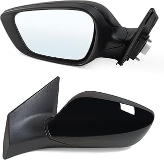 Left Driver Side Mirror Assembly Fits 2011 2012 2013 Hyundai Elantra with Power Glass Heated and Manual Folding without Turn Signal Match to Black (5Pins)