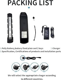 Ebike Battery 36V 48V 52V 13Ah 15.6Ah 19.2Ah 20Ah 24Ah with Charger Lithium Bike Battery Compatible with Bafang ebike conversion kits 250W 350W 500W 750W 1000W Motor