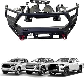4x4 Off Road Bull Bar Front Bumper Replacement Compatible for Toyota Hilux 2016-2023 Heavy Duty Steel Ranch Hand Winch Bumper and Bumper Delantero Designed for Ultimate Durability and Style