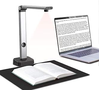 14MP HD Book & Document Scanner, Capture Size A3, Smart Multi-Language OCR, Pdf, for Office and Education, Just Compatible with Window System