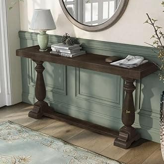 Jangid Handicraft Wooden Rectangular Console Table for Living Room, Drawing Room & Office, Side Entrance/Entryway Hallway Table, Solid Wood Sheesham, Walnut