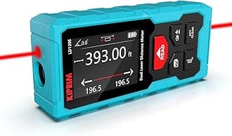 Kiprim 393ft Dual Laser Distance Measuring Tool LD120S, 120m Total Range, Electronic Level, Precise Measurements, and Pythagorean Function - Ideal for Construction, DIY, and Home Renovation