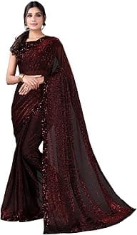 SRL Women's Woven & Lace Lycra Saree With Blouse