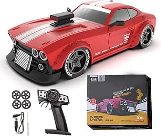 Aetheria 4WD RC Drift Car, ESP Gyro, LED Headlights, 1:32 High Speed Racing RC Vehicle Gifts for Adults Christmas KM3299 - Red