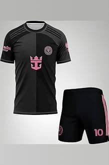 RJM Messi 10 Football Jersey Tshirt 2024 with Printed Shorts for (Men,Kids & Boys)(12-18Months,Multicolor-007)