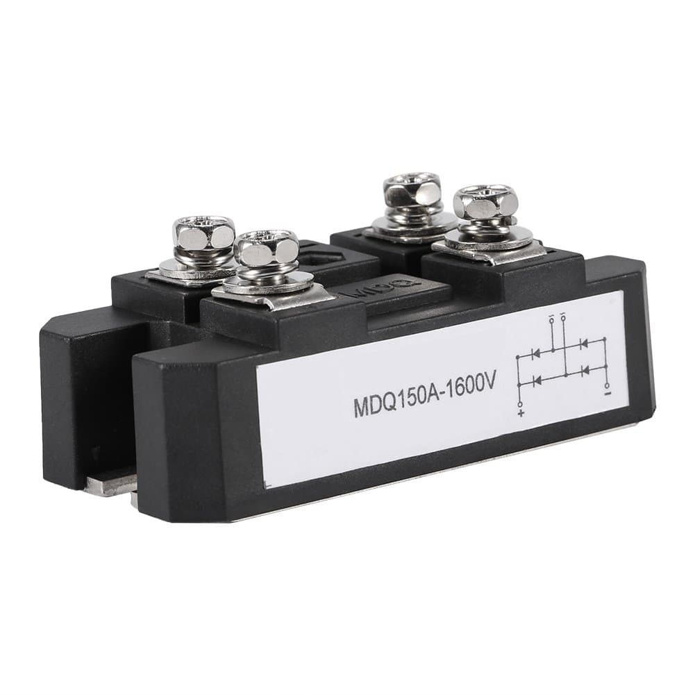 1pc Black Single Phase Diode Bridge Rectifier 150A Amp High Power 1600V Designed for Single Phase Rectification Used for Power Supply