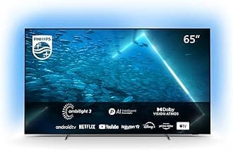 PHILIPS TV 65OLED707/12 4K OLED Smart TV, Ambilight, UHD and HDR10+, 120 Hz, Dolby Vision and Dolby Atmos, Multi-room DTS Play-Fi, Google Assistant and Alexa Compatible, 65 Inch [Energy Class G]
