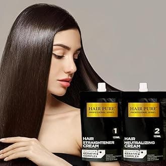 Straightener Cream with Active Keratin Complex | Professional Hair Smoothing Treatment with Argan Oil & Heat Protection | Long-Lasting Silky Straight Hair | Frizz Control| Hair Straightener Cream (125ml)