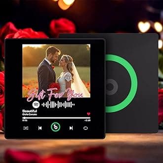 Personalised Music Album Fridge Magnet - Can Play Songs - Custom Music Player Refrigerator Magnet with Photo & Picture, Christmas Anniversary Valentine's Day Gifts for Couples Him Her