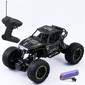 Wembley Rc Monster Truck Remote Control Car for Kids Rock Crawler 5 Function 1:18 Rc Car Toys for Boys 2Wd Offroad High Speed Remote Car Toys for Kids 5 Years 12 - Black