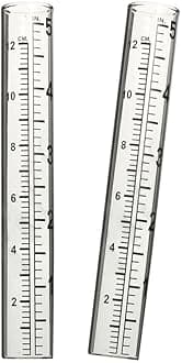 5" Capacity Rain Gauge Glass Replacement Tube for Yard Garden Outdoor (Set of 2)