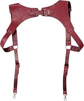 LXJLXD Adjustable Waist Belt,PU Leathers Suspenders for Men, Vintage Men Harness Punk Apparels Strap Chest Shoulder Belt Accessories