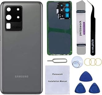 Rear Back Glass Replacement Compatible with Samsung Galaxy S20 Ultra 6.9 inches 5G with Reparing Toolkit and Installment Manual (Cosmic Gray)