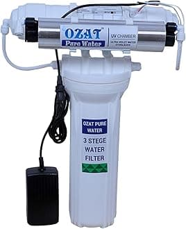 Electric 3-Stage UV Water Purifier Kit | Stage 1: 5 Micron PP Filter | Stage 2: 10” Activated Carbon Filter | Stage 3: UV Chamber | No RO, No TDS Reduction