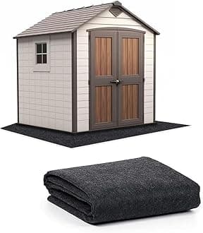 10 x 10 FT Outdoor Storage Shed Mat, Waterproof Storage Shed Flooring Mat, Anti-Slip Patio Furniture Floor Scratch Prevention Mat, Dustproof Outdoor Carport Mat