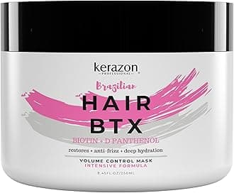 KERAZON Intensive Brazilian Hair BTX Treatment 8oz 236ml For All Hair Types, Thermal Activated Hair Mask Damaged Hair and Long Lasting Volume And Frizz Control. Packaging may vary.