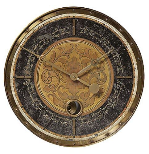 Timeworks Leonardo Collection Wall Clock, Script, Black, 18-Inch Diameter