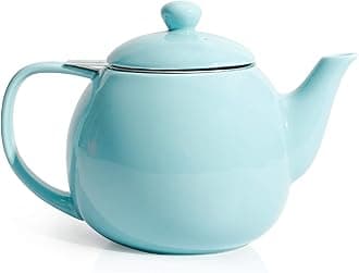 Sweese 2308 Teapot, Porcelain Tea Pot with Stainless Steel Infuser, Blooming & Loose Leaf Teapot - 27ounce, Turquoise