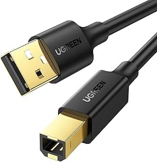 UGREEN Printer Cable USB Cable AB Type Printer Wire 2M Compatible with Scanner Fax Machine Copier Gold Plated Connector