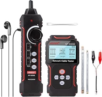 NOYAFA NF-8209S Upgrade Advanced Network Cable Tester with PoE& NCV，Cable Length Test，Port Flashing，Multifunction Anti Interference Scanning Modes Wire Tracker