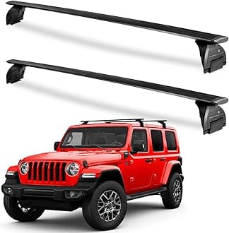 Heavy Duty 200 lbs Roof Rack Cross Bars Fit for Jeep Wrangler JK JL Gladiator JT 2007-2024 with Anti-Theft Metal Lock, 2 & 4 Door Aluminum Crossbars Rooftop Kayak Bike Luggage Racks Carrier