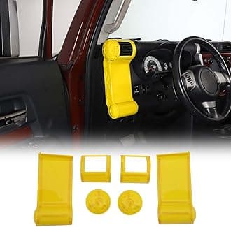 Side Air Vent Frame Fit for Toyota FJ Cruiser 2007-2021, ABS Dashboard Air Vent Outlet Cover, Center Console Air Vent Outlet Cover Trim Frame, 6PCS (Yellow)
