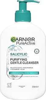 Pure Active Salicylic Purifying Gentle Face Cleanser, Enriched With Salicylic Acid, Niacinamide, Ceramides & Clay, Fragrance Free, Sulphate Free Formula, Suitable For Sensitive Skin, 250ml