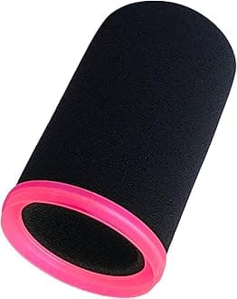 Custom Microphone Windscreen for Shure SM7B, SM7dB and MV7 Mic - POP Filter RK345B Replacement with Colored Retaining Ring (Pink)