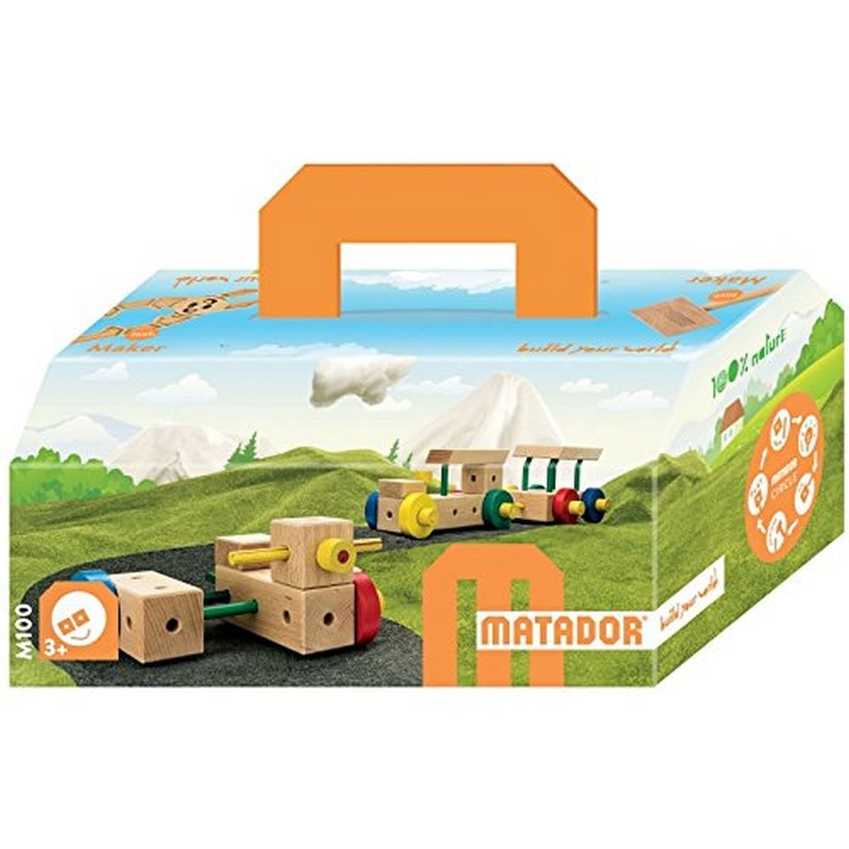 KSM Toys Matador Ki 1-70 Piece Basic 3-Dimensional Wooden Building Set for Ages 3-5 (Made in Austria)