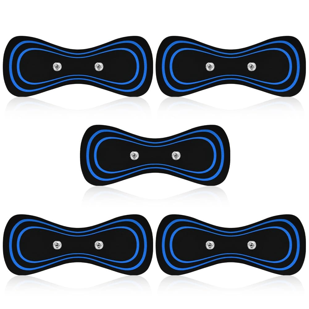 Flintronic Mini Neck Massager Patch, 5PCS Portable Massager Patch, Microcurrent EMS Neck Massager Patch, Reusable Massage Replacement Pads Kit for Body Muscle Pain Relief