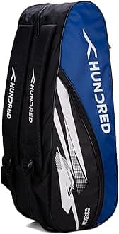 Cosmogear Badminton Kit-Bag (Black/Royal Blue)|Double Zipper|Bag with Front Zipper Pocket, Polyester