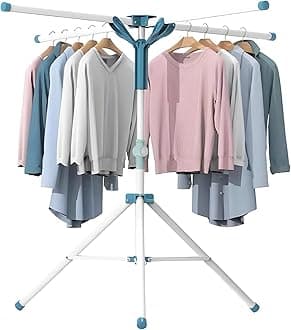 Boniry Tripod Clothes Drying Rack - Folding Indoor, Portable, Height-Adjustable, Space Saving Laundry Rack