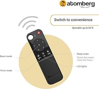 atomberg Renesa 900mm BLDC Ceiling Fan with Remote Control | BEE 5 star Rated Energy Efficient Ceiling Fan | High Air Delivery with LED Indicators | 2+1 Year Warranty (Brown & Black)