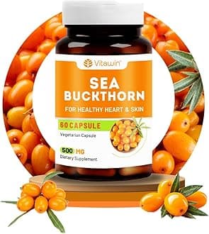 Sea Buckthorn For Healthy Heart, Immunity Power, Skin Care & Body Detox, Natural Herbal Nutrition Supplement, Veg - 60 Capsules, 100 grams