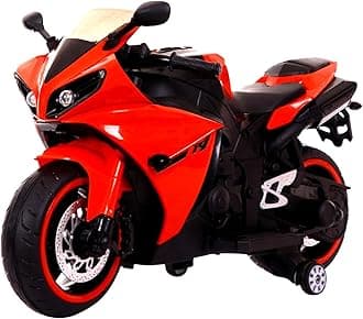 R1 Battery Operated Sports Ride on Electric Motor Bike for Kids, 1-7 Years, (Red)
