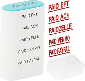 Office Paid Stamps Set - Paid Self Inking Rubber Stamp, PaidEFT/ACH/Zelle/VENMO/PAYPAL with Red Ink, Pre-Inked Stamper for 3rd Party Business, Bookkeeping, Ordering, Accounting, Work.