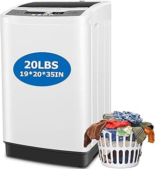 Portable Washing Machine, 20Lbs Capacity Full-Automatic Portable Washer Machine, 2.8Cu.ft Washer and Dryer Combo with 10 Programs 8 Water Levels Laundry Machine for Apartment, Dorms, RV