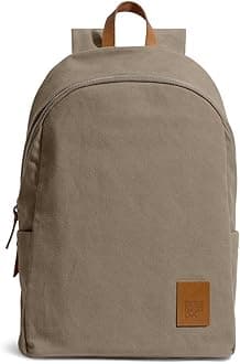 DailyObjects Medium Size Pedal Everyday Casual Laptop Backpack Compatible With Upto 14 Inch Laptop, Unisex Travel Backpack Made Of Durable Canvas Material, Zippered Compartments With Pockets (Beige)