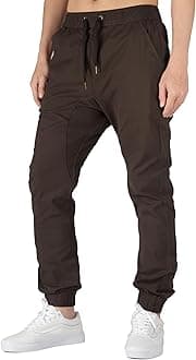 ITALYMORN Khaki Chino Joggers for Men Twill Stretch Casual Pants with Pockets
